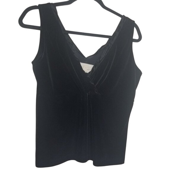 Vtg Women's Black Velvet Babydoll, Dark Romantic, Witchy Top Sz L - Picture 1 of 5